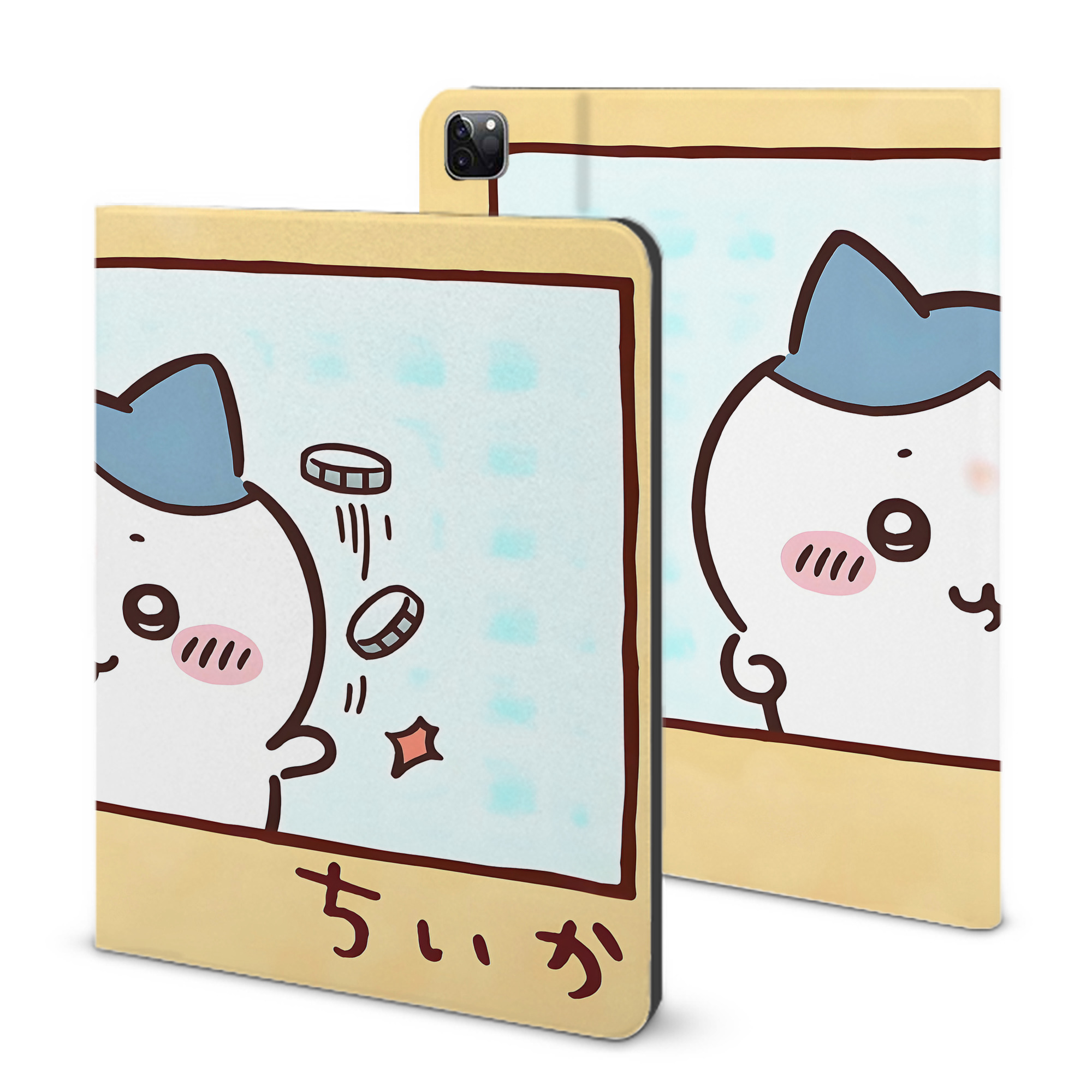 （画像用） ちいかわ Chii-kawa IPad ケース ブック型 PUレザー TPU 耐衝撃 軽量 薄型 ペン収納なし 全面保護 IPad 各モデル対応